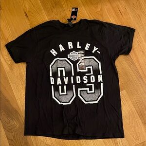 NWT Harley-Davidson Black and White Logo Tee, Size XL